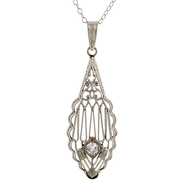 Edwardian Diamond Lavalier Pendant sold by Doyle & Doyle vintage and antique jewelry boutique.