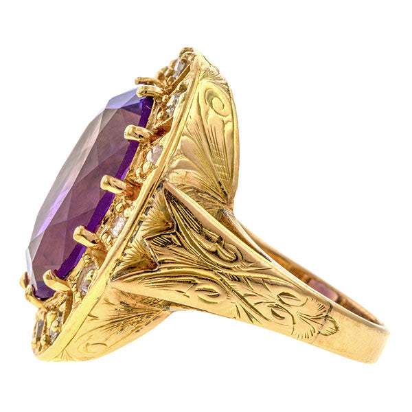 Antique Amethyst & Diamond Ring sold by Doyle & Doyle vintage and antique jewelry boutique.