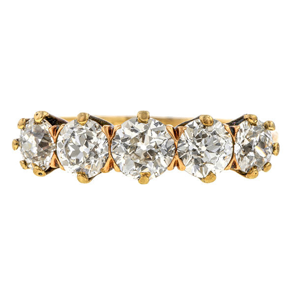 Antique Five Stone Diamond Ring, 0.41ct. sold by Doyle & Doyle vintage and antique jewelry boutique.