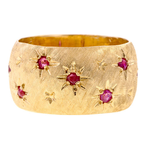 Vintage Ruby Star Ring sold by Doyle & Doyle vintage and antique jewelry boutique.