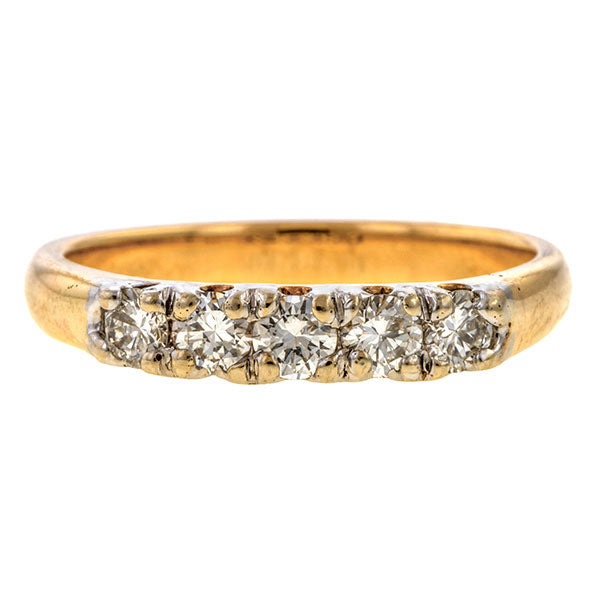 Vintage Diamond Wedding Band Ring sold by Doyle & Doyle vintage and antique jewelry boutique.