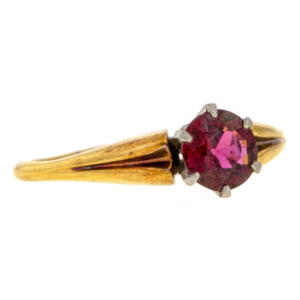 Antique Garnet Solitaire Ring sold by Doyle & Doyle vintage and antique jewelry boutique.