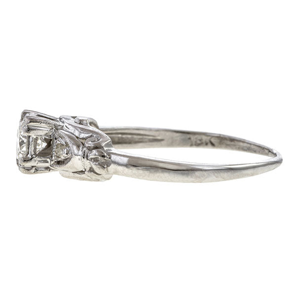 Art Deco Diamond Engagement Ring in 18k white gold, from Doyle & Doyle vintage and antique jewelry boutique.