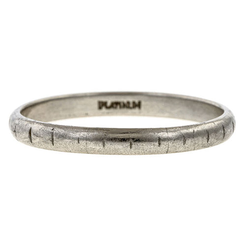 Art Deco Patterned Wedding Band, Platinum sold by Doyle & Doyle vintage and antique jewelry boutique.