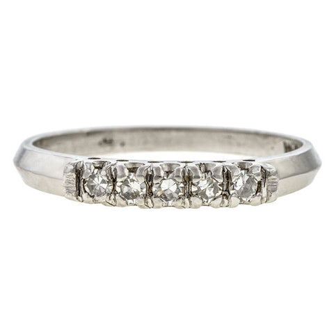 Vintage Diamond Wedding Band Ring, Size 6 3/4