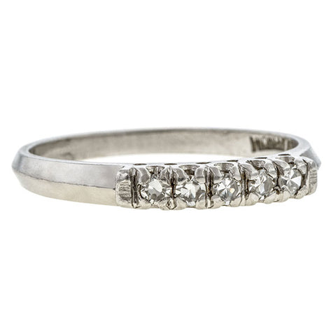 Vintage Diamond Wedding Band Ring, Size 6 3/4