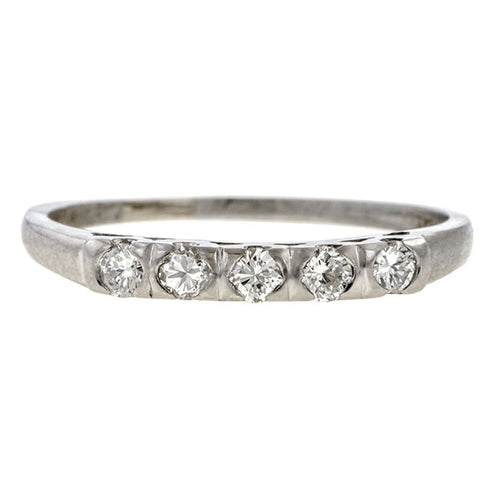 Vintage Diamond Wedding Band Ring, Size 7 3/4