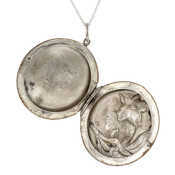 Antique Lily Locket sold by Doyle & Doyle vintage and antique jewelry boutique.