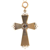Victorian Pearl & Onyx Cross sold by Doyle & Doyle vintage and antique jewelry boutique.