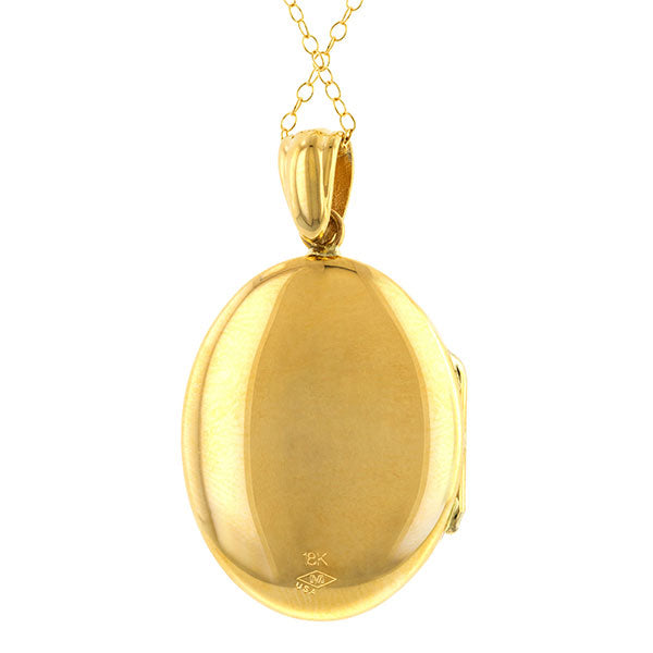 Oval Locket sold by Doyle & Doyle vintage and antique jewelry boutique.