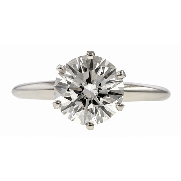 Vintage Solitaire Engagement Ring, RBC 2.08ct. sold by Doyle & Doyle vintage and antique jewelry boutique.