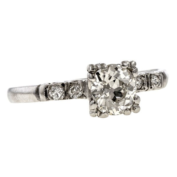 Estate Engagement Ring, Old Euro 0.66ct. sold by Doyle & Doyle vintage and antique jewelry boutique.