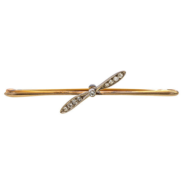 Antique Diamond Propeller Pin sold by Doyle & Doyle an antique and vintage jewelry boutique.