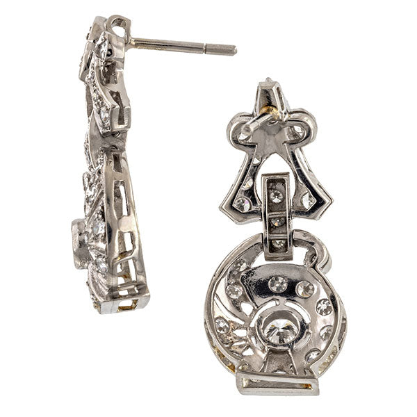 Vintage Diamond Drop Earrings sold by Doyle & Doyle an antique and vintage jewelry boutique.