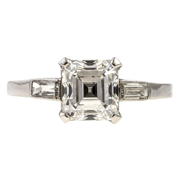 Art Deco Emerald Cut Engagement Ring, 1.52ct. sold by Doyle & Doyle vintage and antique jewelry boutique.