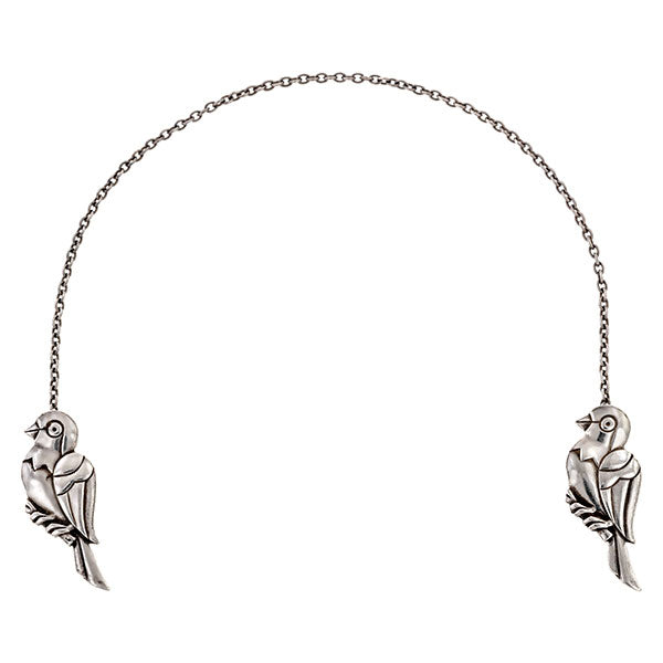 Antique Bird Bib Clips sold by Doyle and Doyle an antique and vintage jewelry boutique