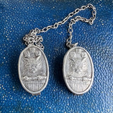 Antique ABC Cat Bib Clips sold by Doyle and Doyle an antique and vintage jewelry boutique