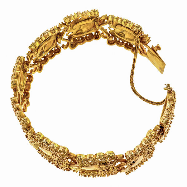 Vintage Gold Link Bracelet sold by Doyle and Doyle an antique and vintage jewelry boutique.
