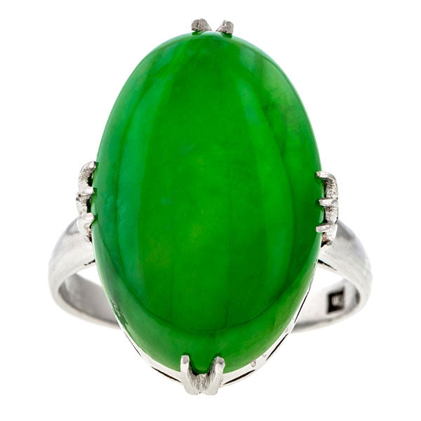Vintage Jadeite Jade Ring sold by Doyle & Doyle vintage and antique jewelry boutique.