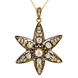 Antique Pearl & Diamond Pendant Necklace sold by Doyle & Doyle an antique and vintage jewelry boutique.