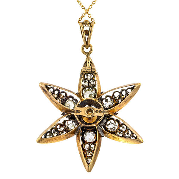 Antique Pearl & Diamond Pendant Necklace sold by Doyle & Doyle an antique and vintage jewelry boutique.