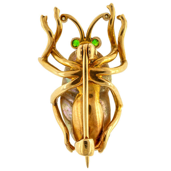 Vintage Pearl Insect Pin sold by Doyle and Doyle an antique and vintage jewelry boutique.