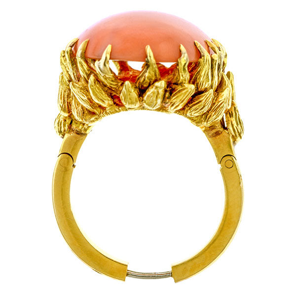 Vintage Julius Cohen Coral Ring sold by Doyle & Doyle an antique & vintage jewelry boutique.