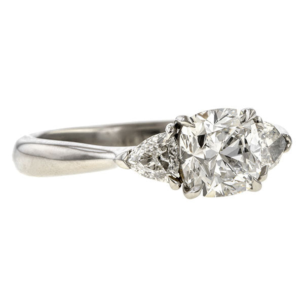 Vintage Engagement Ring, Cushion Cut 1.12ct. sold by Doyle & Doyle vintage and antique jewelry boutique.