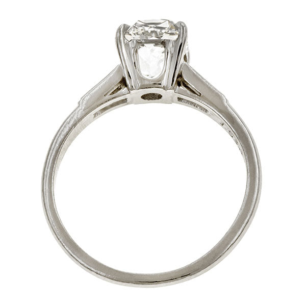 Vintage Engagement Ring, Cushion Cut 1.53ct. sold by Doyle & Doyle vintage and antique jewelry boutique.