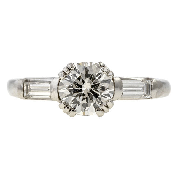 Vintage Diamond Engagement Ring, RBC 0.93ct. sold by Doyle & Doyle vintage and antique jewelry boutique.