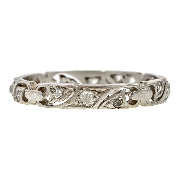 Art Deco Diamond Wedding Band Ring sold by Doyle & Doyle an antique & vintage jewelry boutique.