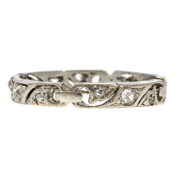 Art Deco Diamond Wedding Band Ring sold by Doyle & Doyle an antique & vintage jewelry boutique.