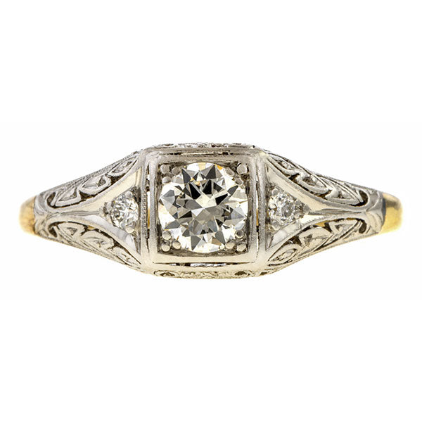 Art Deco Diamond Ring, Euro 0.43ct sold by Doyle & Doyle vintage and antique jewelry boutique