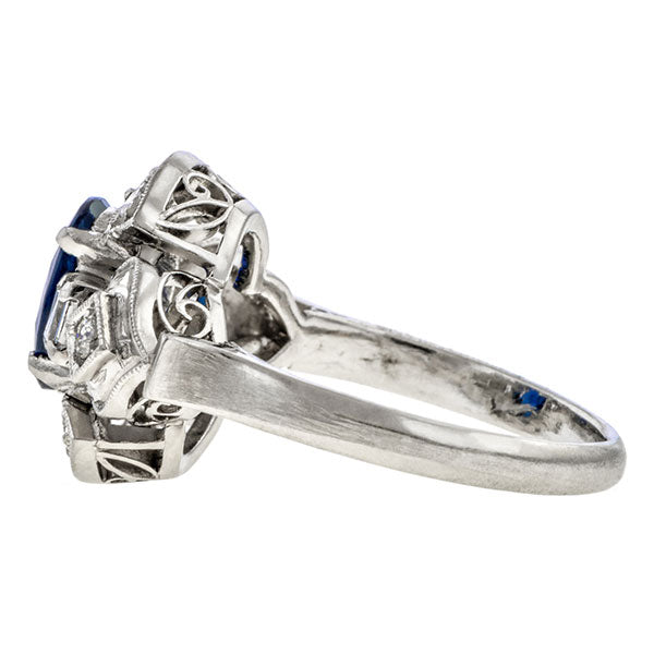 Art Deco Sapphire & Diamond Ring sold by Doyle & Doyle an antique and vintage jewelry boutique.