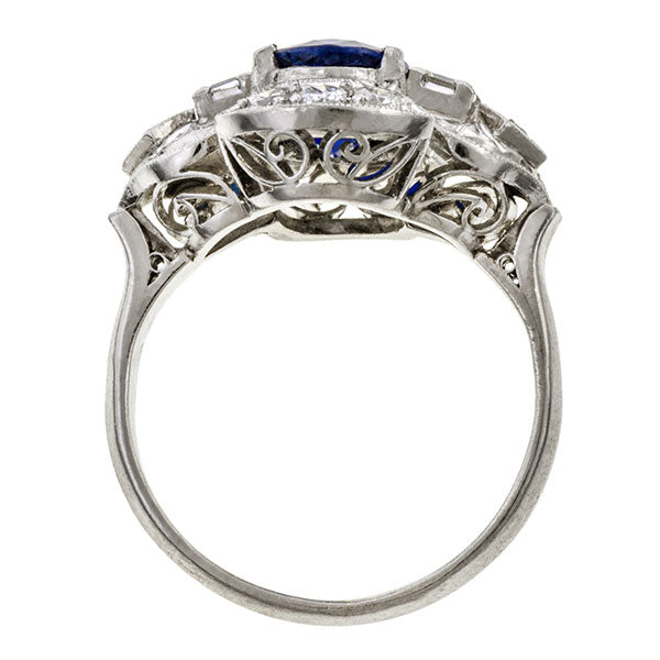 Art Deco Sapphire & Diamond Ring sold by Doyle & Doyle an antique and vintage jewelry boutique.