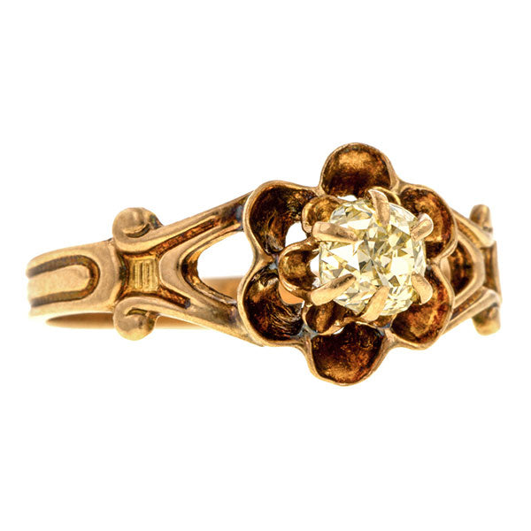 Vintage Solitaire Engagement Ring, Old Mine 0.50ct. sold by Doyle & Doyle vintage and antique jewelry boutique.