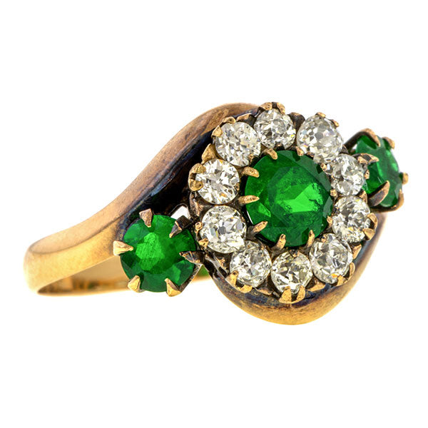 Antique Emerald & Diamond Ring sold by Doyle & Doyle an antique & vintage jewelry boutique. 