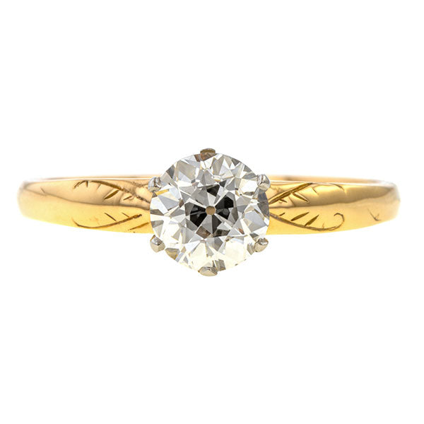 Vintage Engagement Ring, Old European 1.03ct. sold by Doyle and Doyle an antique and vintage jewelry boutique.