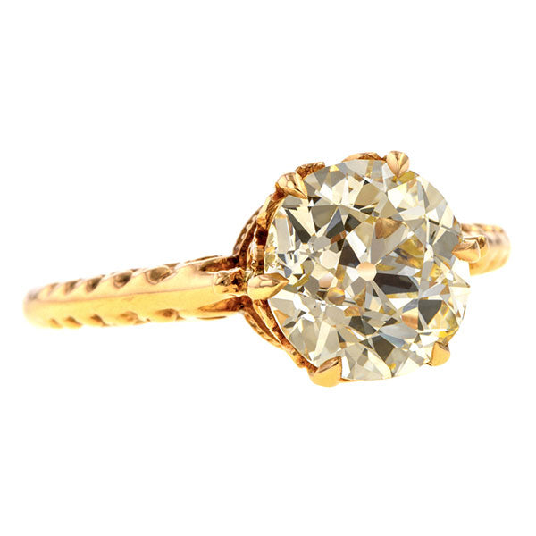 Vintage Diamond Engagement Ring European Cut 2.15ct yellow gold from Doyle & Doyle