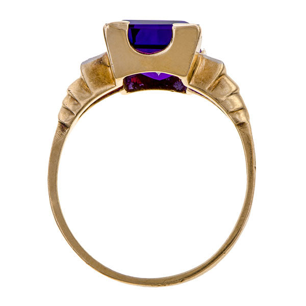 Vintage Amethyst & Diamond Ring sold by Doyle & Doyle an antique and vintage jewelry boutique.