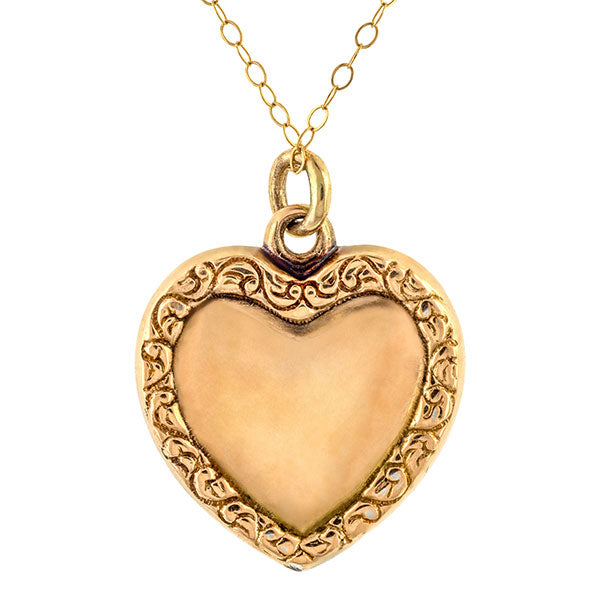 Antique Pearl Heart Pendant Necklace sold by Doyle & Doyle an antique and vintage jewelry boutique.