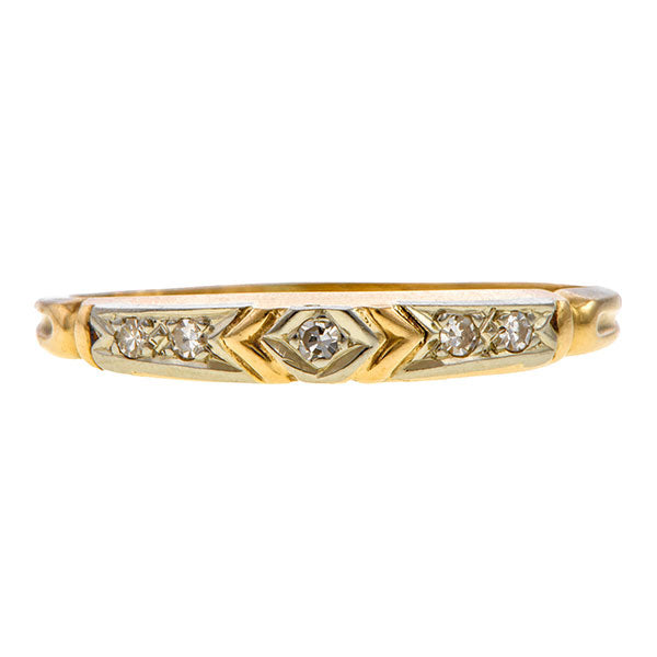 Vintage Diamond Wedding Band, Gold sold by Doyle & Doyle an antique and vintage jewelry boutique.