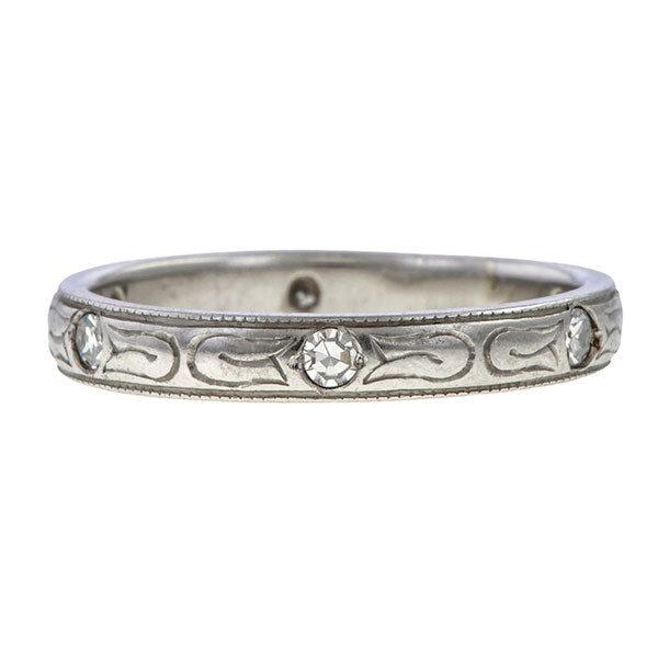 Vintage Diamond Pattern Band sold by Doyle and Doyle an antique an vintage jewelry boutique.