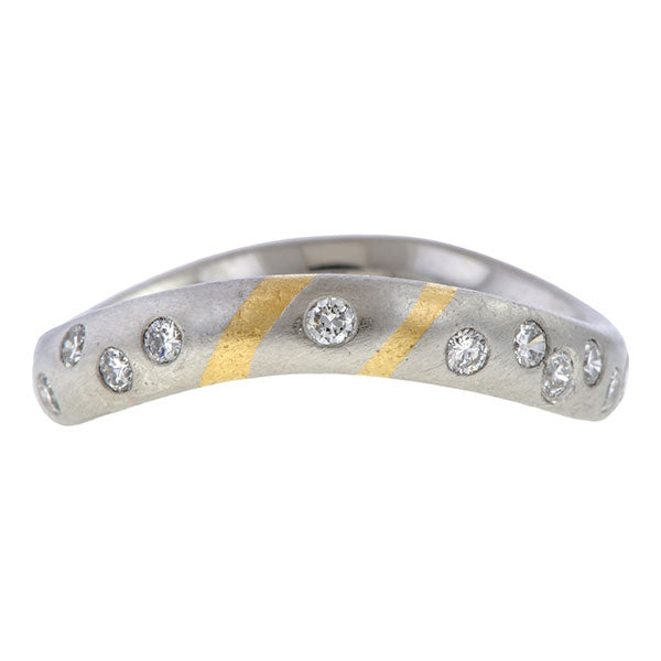 Vintage Two-toned Diamond Band sold by Doyle and Doyle an antique and vintage jewelry boutique