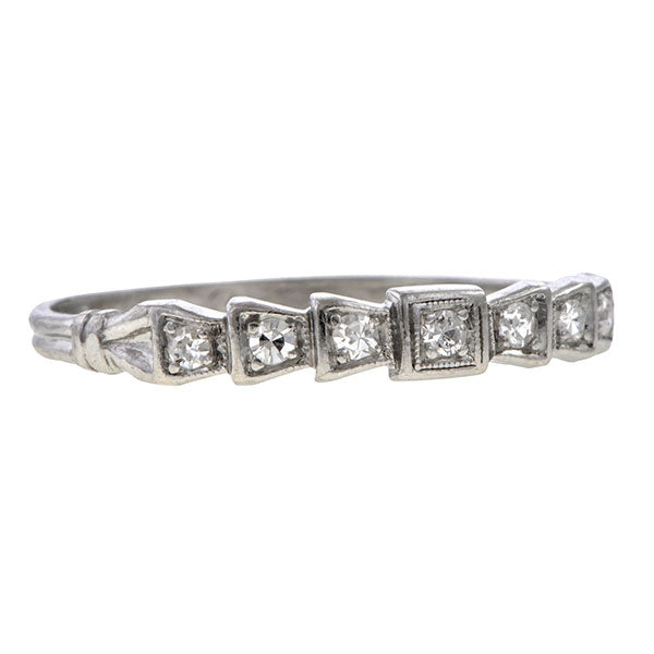 Vintage Diamond Platinum Band, "2-22-33" sold by Doyle and Doyle an antique and vintage jewelry boutique