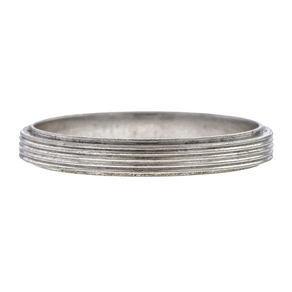 Vintage Ridged Palladium Band Ring sold by Doyle and Doyle an antique and vintage jewelry boutique