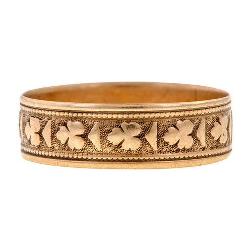 Victorian Patterned Rose Gold Band sold by Doyle and Doyle an antique and vintage jewelry boutique
