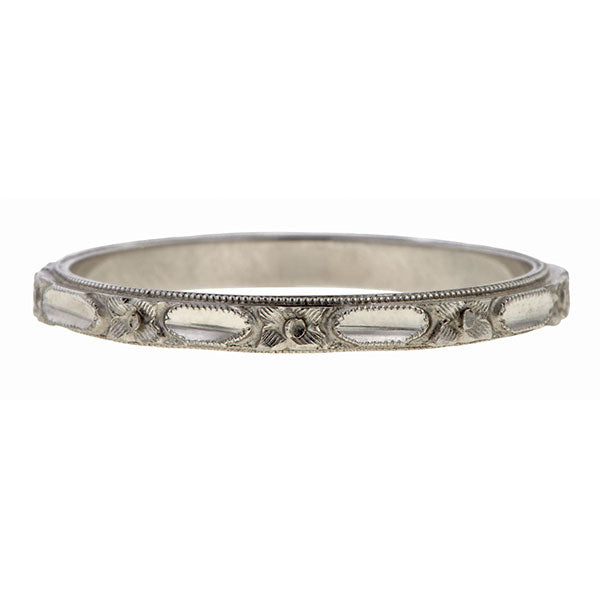 Vintage White Gold Band sold by Doyle and Doyle an antique and vintage jewelry boutique
