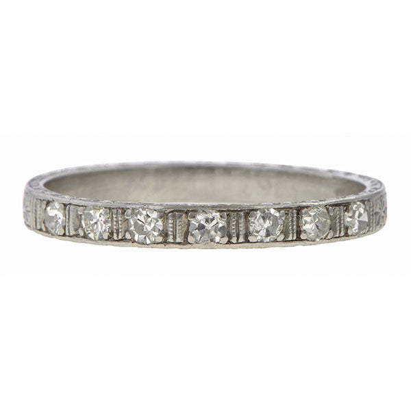 Vintage Diamond Wedding Band, Platinum sold by Doyle and Doyle an antique and vintage jewelry boutique