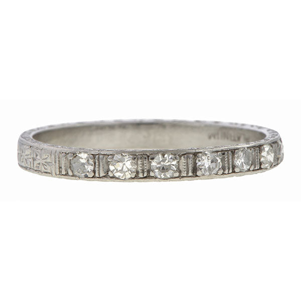 Vintage Diamond Wedding Band, Platinum sold by Doyle and Doyle an antique and vintage jewelry boutique